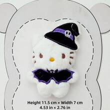 SANRIO 1 Pc Halloween Cartoon Cat Plush Doll, Cute Witch Pumpkin Skeleton Costume Stuffed PlushToy, Kawaii Gothic Fall Decor, Soft Mini Character Dol, Backpack Bag Pendant, Halloween PartyDecoration, Birthday Gift & Collectible Ornament - Multicolor - View 10