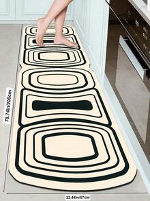 1pc Classical Abstract Geometry Pattern Kitchen Mat, 3.5 Mm Soft Rubber That Absorbs Water And Is Easy To Clean. Suitable For Corridors, Bathrooms, Living Rooms, Outdoor Door Mats, And Toilets. Useable Throughout The Year And For Various Holidays. - Multicolor - View 17