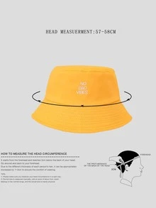 1件中性刺繡字母 NO BAD VIBES 防曬透氣新款百搭漁夫帽，適合戶外休閒遮陽穿戴 - 黃色 - 查看 4