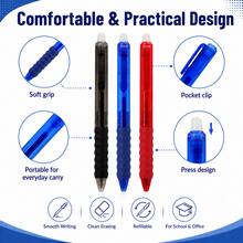 Retractable Erasable Gel Pen Set, 2 Pens + 20 Replacement Refills + 1 Eraser, 0.5mm Fine Point Refillable Erasable Pens, Smooth Writing Click Pens For Students, School, Office, Notes, Homework & Journaling - Multicolor - View 6