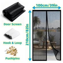 Magnetic Screen Door, Seamless Self-Sealing Design, Heavy Duty Insect Protection, Pet Friendly Hands-Free Entry And Exit, Lightweight Fiberglass Mesh - Black - View 9