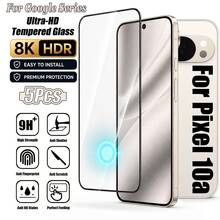 CASECOPS 5片裝超高清鋼化玻璃螢幕保護貼，支援指紋解鎖！相容於 Pixel 11 Pro XL/11 Pro/11、10a/10 Pro XL/10 Pro/10、9a/9 Pro XL/9Pro/9。9H 硬度鋼化玻璃，支援指紋解鎖！超清晰、高透明度。防油、防刮、防指紋、防塵保護。觸感滑順，快速觸控反應。全螢幕覆蓋，無氣泡。 - 5pcs - 查看 9