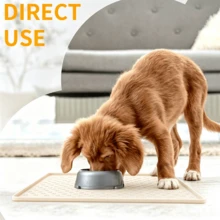 12"*18" Silicone Pet Feeding Mat, Suitable For Dogs And Cats, Multi-Paw Print Waterproof Pet Meal Mat, Anti-Spill Food And Water Bowl Tray, Reusable Non-Slip Feeding Mat, Suitable For Small, Medium, Large Pets - White - View 1