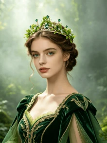 1pc Mori Style Bridal Crown Green Leaf Rhinestone Tiara Party Evening Cosplay Costume Headpiece - Multicolor - View 1