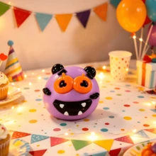 Halloween Monster Dog Face Round Ball TPR Soft Rubber Squeeze Toy, Monster Stress Relief Vent, Squishy, Squishies, Squishy Toys, Toys, Crunchy Squishy, Squishes, Squish, Toys For Toddler, Halloween Decor, Halloween, Squishy's - Multicolor - View 5