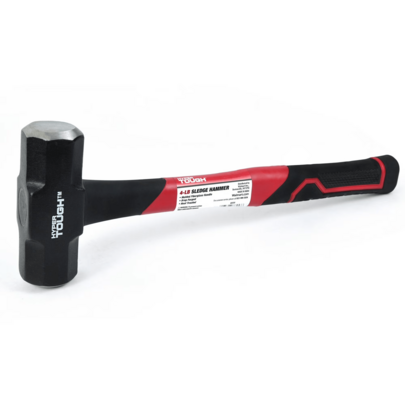 Hyper Tough 4 Lb Small Sledge Hammer, Double Injected Fiberglass Handle With Comfort Grip