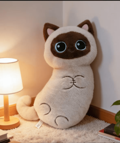 Soft And Adorable Plush Cat Pillow, Comfortable Hugging Cushion, Cozy Decor, 53 Cm BROWN