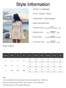 Women's 2026 New Arrival French Style Elegant Hollow-Out Sexy Sheer Long Sleeve Bodycon Mini Dress, Slimming Vacation Beach Summer - Khaki - View 6