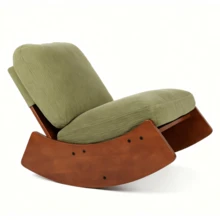Comfortable Rocking Chair, High-Quality Upholstered Armchair, Solid Wood Frame, Perfect For Various Living Areas, Accent Reading Chair For Bedroom And Living Room - 綠色 - 查看 12