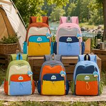 Personalized Color Block Backpack, Fashion Casual Daypack With Front Pocket, Lightweight Outdoor Sports Rucksack, Zipper Backpack For School, Hiking - Multicolor - View 11