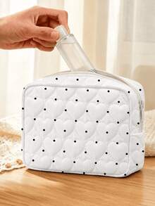 New Heart Quilted Polka Dot Print Portable Storage Bag, Large Capacity Makeup Bag, Suitable For Daily Use, Outdoor Activities And Travel; Convenient Storage Solution For Organizing Medicine, Cosmetics, Phone And Other Small Items; Travel Essential, Suitable As Christmas Gift, Personalized Gift Bag, Small Exchange Gift Or Home Decor. (Print Cut Position Random) - Multicolor - View 7
