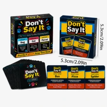 2pcs Don't Say It Popular Party Card Game, Selected Word Cards With Rounded Corners And Scratch-Resistant Craftsmanship. Extremely Portable, Start Fun Times Anywhere, Essential Social Choice For Camping, Travel And Various Gatherings, Also A Highly International Style Holiday Gift, Suitable For Halloween, Christmas Entertainment - Multicolor - View 3