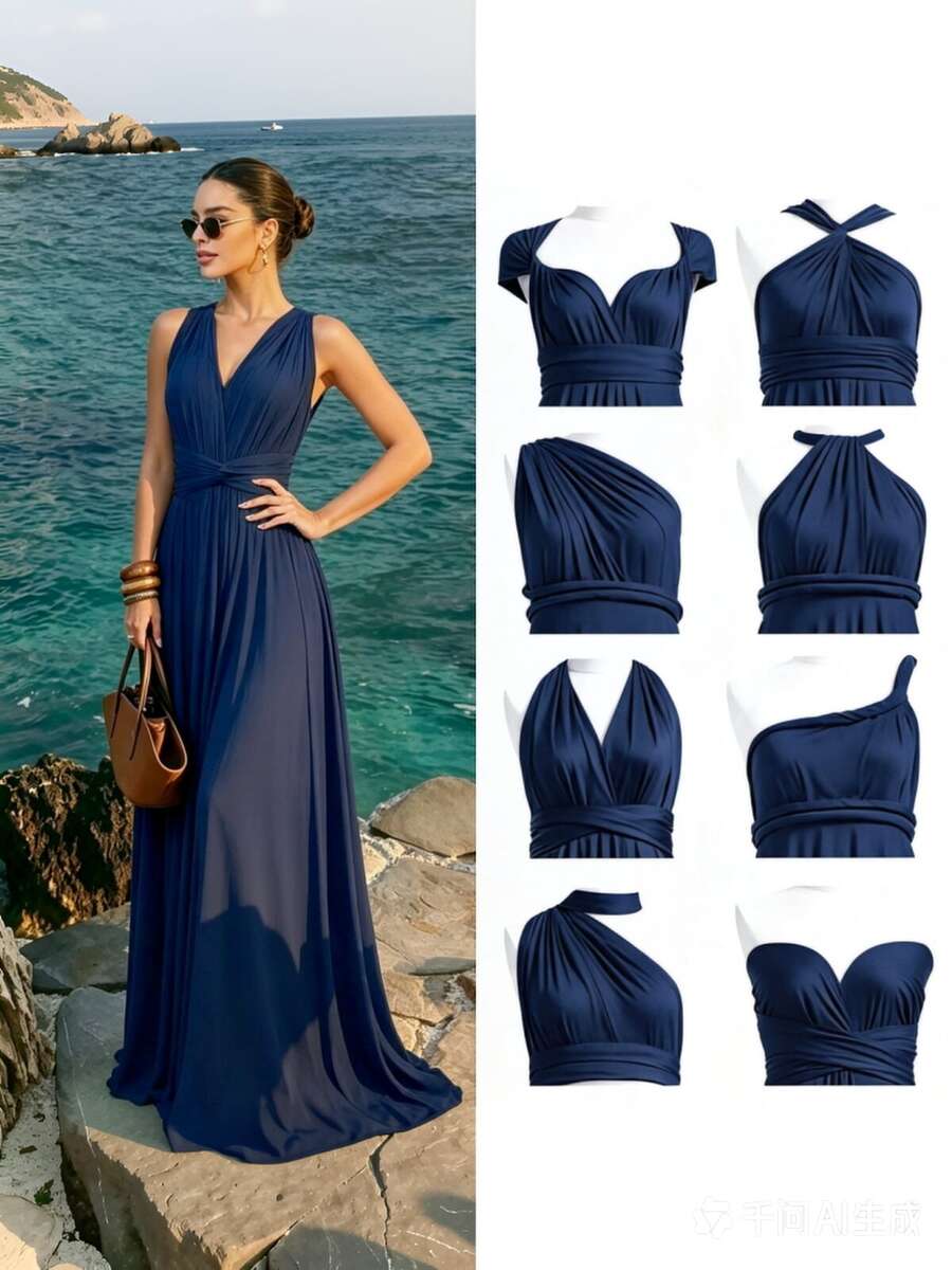 Elegant Dress, Multi-Wear Design With Criss-Cross Backless Sexy Minimalist Dress, Spring/Summer Party Wedding Fall