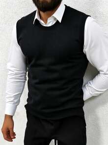 ZYNTH BALENO Men's Autumn/Winter Fashion Crew Neck Sports Black Sweater Top - Black - View 2