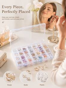 Plastic Storage Box For Nail Art Decoration And Jewelry Rhinestone Sequin Earrings Organizer - Multicolor - View 3