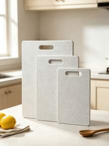 High-Quality Plastic Cutting Board, Marble Pattern Plastic Chopping Board, Available In Different Sizes, Mold-Resistant, Suitable For Kitchen And Restaurant Use, Perfect For Meal Prep For Weight Loss, Non-Slip Kitchen Cutting Board With Hanging Hole, Easy To Clean, Durable, Can Be Used For Cutting Meat, Vegetables, Fruits, Suitable For Home Cooking, Stylish Design - White - View 8
