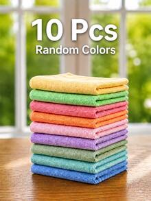 30/20/10/1pc Microfiber Cleaning Cloth, Soft Absorbent Reusable Towel, Multi-Color Cleaning Rag, Suitable For Kitchen, Bathroom, Car And Home Cleaning - Multicolor - View 8
