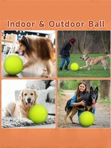 Pet Chew-Resistant Interactive Football Toy Set, High Elasticity Teething & Boredom Relief Dog Toy Ball With Webbing Pull Handle, Outdoor Tug-Of-War Training Ball, Includes Air Pump, Durable & For Teeth, Suitable For All Dogs - Multicolor - View 12