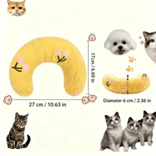 Conjunto 2 em 1 de Tapete de Dormir para Animais de Estimação e Travesseiro de Pescoço em Forma de U, À Prova d'Água, À Prova de Urina, Tapete de Cama Acolchoado Resistente a Pelos, Almofada de Descanso Resistente a Mordidas, Adequado para Cães e Gatos, Uso Interno, Viagens de Carro e Camping ao Ar Livre - Multicolorido - Visão 3