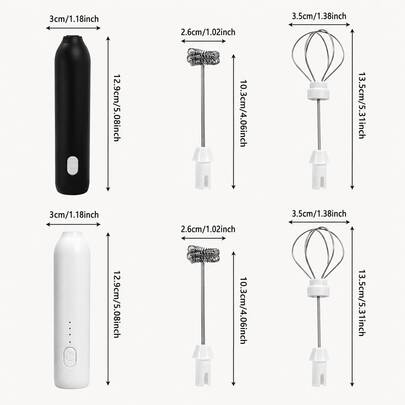 Espumador de Leche Eléctrico Inalámbrico Recargable, Batidor de Mano Mini para Café, Capuchino, Latte y Bebidas