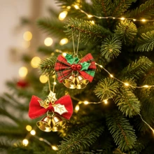 1pc/10pcs Mini Christmas Bell Set With Ribbon Bow, Gold Bells, Photo Props, Christmas Tree Hanging Ornaments, Christmas Tree Decoration, Gift Accents, Suitable For Party, Wedding, Birthday Scenes - Mini Bow Bell - View 11