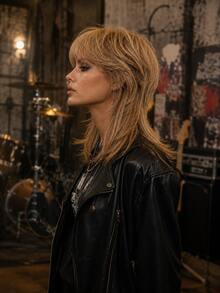 Heat Resistant Synthetic Mullet Wig For Women Ash Blonde Shag Layered Wolf Cut Wig With Bangs Vintage 80s Punk Rocker Hairstyle Wig For Daily Halloween Party Cosplay - Brown - View 8
