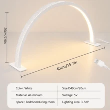 Crescent-Shaped Shaped Nail Desk Lamp Professional LED Table Lamp Eyelash Extension/Makeup Desk Lamp Cool White Light Salon & Home Use Crystal Rhinestone Nail Lamp - USB Plug - View 15