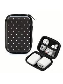 White Star EVA Hard Shell 4.3 Inch Compact Storage Box - Travel Protective Storage Bag, Suitable For Electronic Accessories, Earphones, Hard Drives And Data Cables; Anti-Drop Zipper Pouch (Storage Box Only) - Multicolor - View 2
