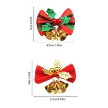 1pc/10pcs Mini Christmas Bell Set With Ribbon Bow, Gold Bells, Photo Props, Christmas Tree Hanging Ornaments, Christmas Tree Decoration, Gift Accents, Suitable For Party, Wedding, Birthday Scenes - Mini Bow Bell - View 5