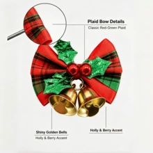 1pc/10pcs Mini Christmas Bell Set With Ribbon Bow, Gold Bells, Photo Props, Christmas Tree Hanging Ornaments, Christmas Tree Decoration, Gift Accents, Suitable For Party, Wedding, Birthday Scenes - Mini Bow Bell - View 16