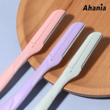 Ahania Kit de 3 Navalha para Sobrancelha com Cabo Antiderrapante, Aparador de Pelos Facial, Facil de Usar para Iniciante - Visão 2