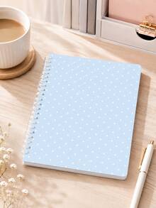A5 Polka Dot Lined Spiral Notebook, Back To School Campus Style Minimalist Polka Dot Notebook - Black And White Cover, Suitable For Office, Journaling, Diary, Schedule Planning; Portable Notebook, Suitable For Students, Travel And Daily Use. - Multicolor - View 6