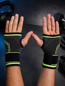 Muñequera Con Correa Ajustable, Soporte Para Muñeca Pulso De Compresión B Con Cinta De Presión Pulsera Deportiva - NEGRO/VERDE - Ver 6