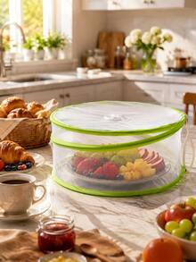 2pcs/1pc Anti-Mosquito & Fly Food Cover, Cake Cover, Foldable & Reusable, Indoor/Outdoor Insect Cover, Suitable For Picnic, BBQ, Food & Fruit - Multicolor - View 11