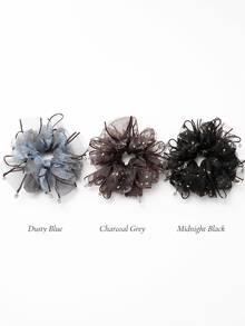 1pc Fashion Elegant Sweet Shiny Hair Scrunchie, Super Fairy High Ponytail Bun Hair Tie, Voluminous Hair Scrunchie - Multicolor - View 4