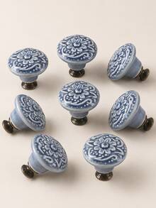 1/2/4/6/8/10/12/15/20pcs 1-2/5 Inch Ceramic Cabinet Knobs, Suitable For Drawers, Dressers, Round Dresser Knobs, Drawer Knobs, Home Furniture Decor Ceramic Knobs, Includes Screws - single hole - View 12