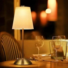 Cordless Rechargeable Table Lamp, 3 Color Touch Light, Bronze, Gift | Battery Powered Decorative Lamp Beige Fabric Lampshade Suitable For Bedroom Kitchen Living Room Office Nursery Bathroom Dorm - Various - View 3