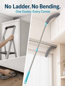 SMEGGEMS 1pc Multi-Function Cleaning Brush With Telescopic Pole, Microfiber Cleaning Brush, Washable And Extendable, Crevice Dusting Brush, Wet And Dry Use, Suitable For Sofa, Bed And Furniture - One Size Fits All - View 8