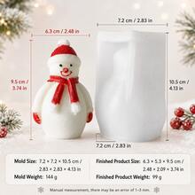 Cute 3D Christmas Snowman Silicone Mold, Knitted Texture Hat & Scarf Snowman Casting Mold, DIY Aromatherapy Candle For Winter Table Decor And Holiday Gift Making - Snowman Silicone Mold - View 9