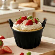 4pcs Silicone Air Fryer Baking Small Cake Cups, Oven And Microwave Cake Molds, Baking Muffin Cups, Perfect For Eggs, Pancakes, Pudding, Tarts, Custard, Easy Grip Design, Heat Resistant Material, Home Baking - View 7