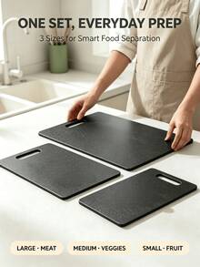 1/3PCS Marble Cutting Board Set, Hanging Plastic Cutting Board, Professional Kitchen Cutting Board, Camping Cutting Board, Home Cutting Board, Cutting Board, Chopping Board, Home Goods Cutting Board, Double-Sided Cutting Board, Washable Plastic Kitchen Cutting Board, Kitchen Accessories And Tools, Kitchen Utensils, Used For Cutting Vegetables, Fruits And Meats, Kitchen Essentials, Kitchen Accessories, Suitable For Christmas, Halloween And Other Holidays - Black - View 11