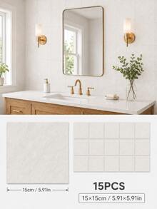 SUPSTICKER Marble Pattern Floor Tile Stickers, Matte PVC, Peel And Stick, 5 Or 15pcs, 15/20/30cm, For Kitchen, Bathroom And Entryway - Marble Pattern - View 33