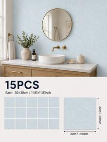 SUPSTICKER Marble Pattern Floor Tile Stickers, Matte PVC, Peel And Stick, 5 Or 15pcs, 15/20/30cm, For Kitchen, Bathroom And Entryway - Marble Pattern - View 50