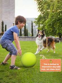 Pet Chew-Resistant Interactive Football Toy Set, High Elasticity Teething & Boredom Relief Dog Toy Ball With Webbing Pull Handle, Outdoor Tug-Of-War Training Ball, Includes Air Pump, Durable & For Teeth, Suitable For All Dogs - Multicolor - View 11