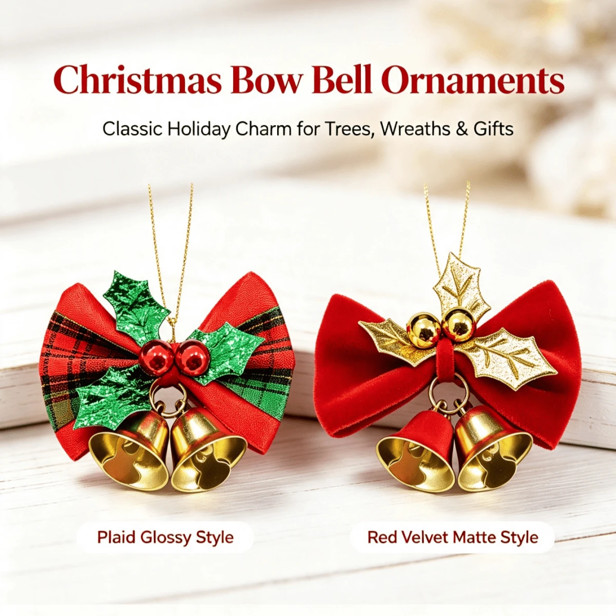 1pc/10pcs Mini Christmas Bell Set With Ribbon Bow, Gold Bells, Photo Props, Christmas Tree Hanging Ornaments, Christmas Tree Decoration, Gift Accents, Suitable For Party, Wedding, Birthday Scenes