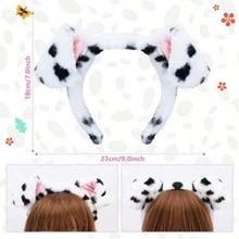 1/2/3pcs Dalmatian Adult Costume Set, Includes Puppy Ear Headband, Dog Tail, Red Collar, Suitable For Students, Women, Halloween Accessories - Multicolor - View 12