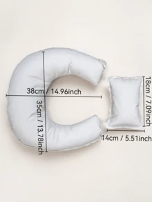 2pcs Newborn Photography Props Support Positioning Leather Pillows, Photography Studio And Home Shooting Accessories, Baby Birth Commemorative Posing DIY Styling Mat, Can Be Used With Background Cloth, Milestone Portrait For Boys And Girls - White - View 3