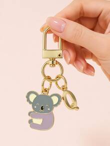Cute Koala Keychain Hugging Koala Key Ring Small Tree Koala Key Chain Women's Bag Pendant Creative Alloy Small Charm Car Key Accessory - Multi-color Koala Rectangular Buckle - View 9