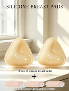 1對3D三角形矽膠胸墊(含30個乳暈貼)增加豐滿感,泳衣內層胸墊 - 彩色 - 查看 6