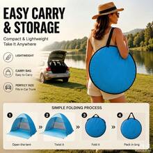 1pc,Lightweight And Durable Portable Pop-Up Tent, Outdoor Tent UV Protection Fast Automatic Beach Tent For Camping And Fishing, Sun Protection Function, Ultralight Portable Design, Ideal Gift For Vacation And Outdoor Adventure - Multicolor - View 4